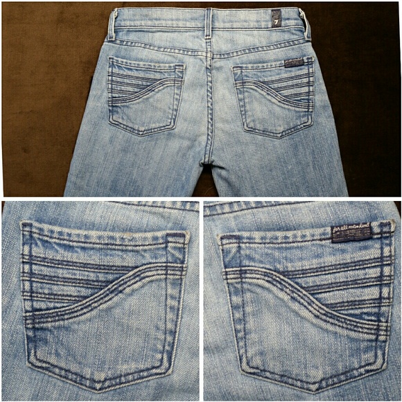 7 For All Mankind jeans 25 Flare, Light Swiss Blue - Picture 4 of 8